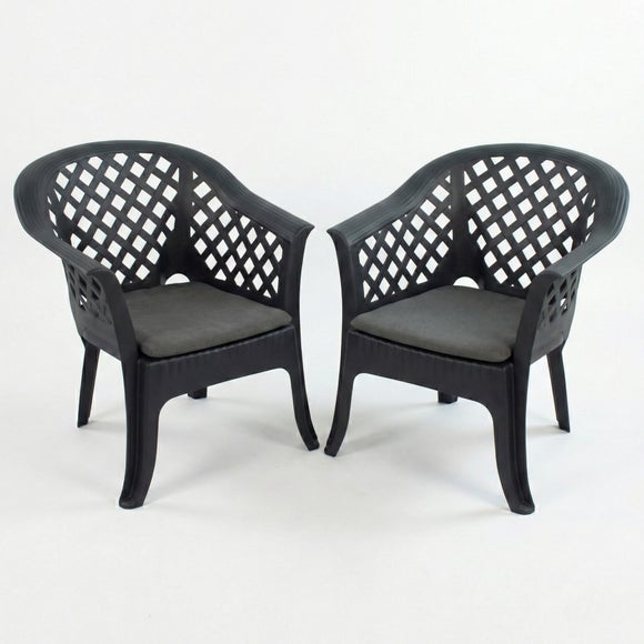 Savona Set of 2 Anthracite Chairs