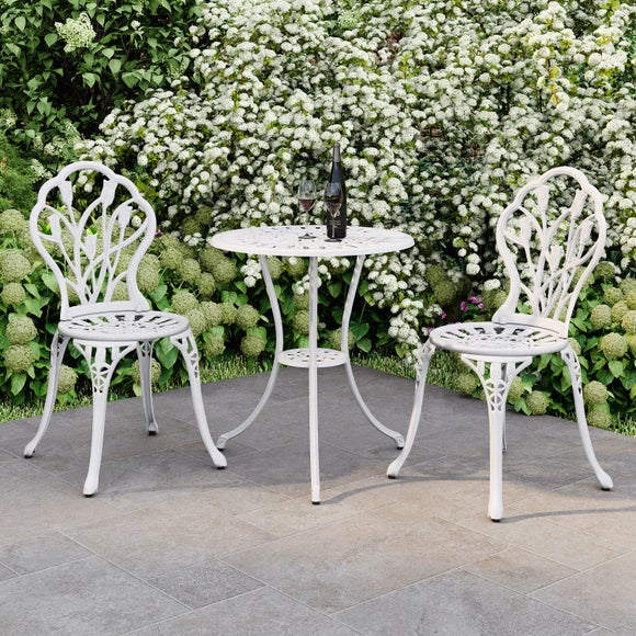 Cast Aluminium White Tulip Bistro Set