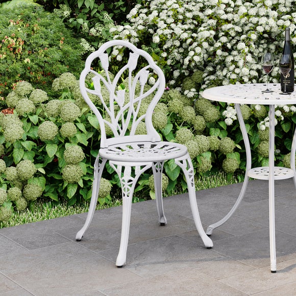 Cast Aluminium White Tulip Bistro Set