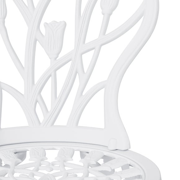 Cast Aluminium White Tulip Bistro Set