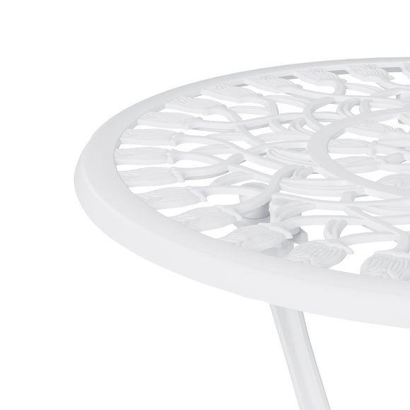 Cast Aluminium White Tulip Bistro Set