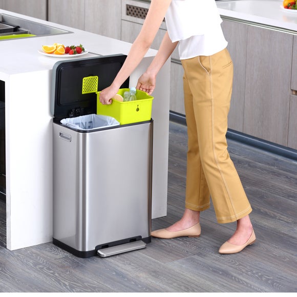 EKO X Cube 20/20L Stainless Steel Recycling Bin