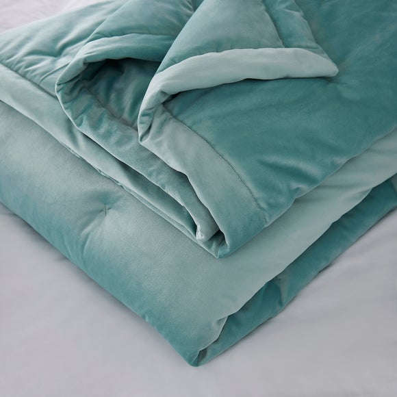 Dorma Burford Velvet Seafoam Bedspread, product image 8