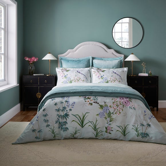 Dorma Burford Velvet Seafoam Bedspread, product image 2