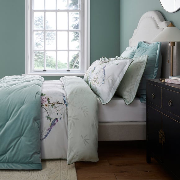 Dorma Burford Velvet Seafoam Bedspread, product image 3