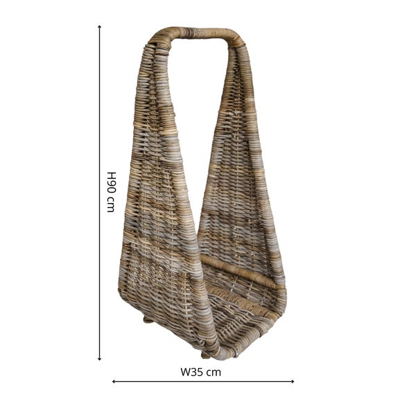 Natural Rattan Tall Log Storage Basket