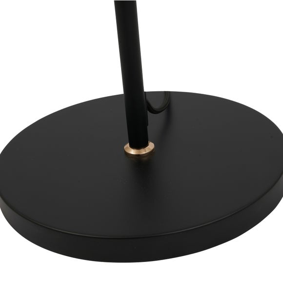 Blair Smoke Glass Ball and Black Metal Floor Lamp