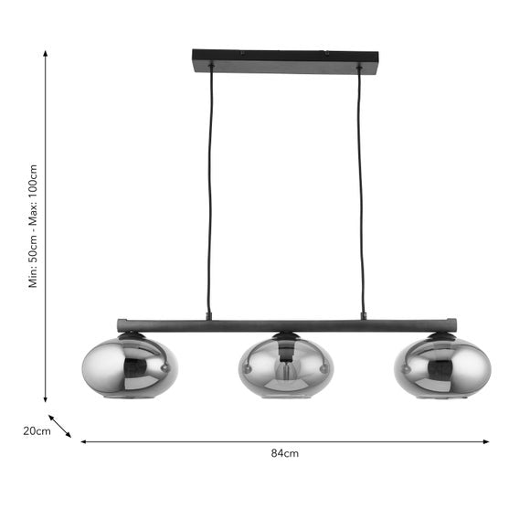 Bowen Industrial 3 Light Adjustable Diner Ceiling Light