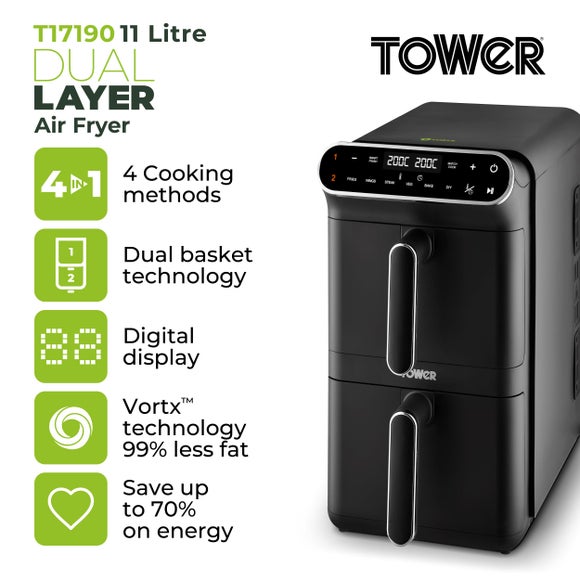 Tower Vortx 11L Twin Stack Air Fryer
