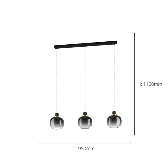 EGLO Oilella 3 Light Diner Ceiling Light, product image 4