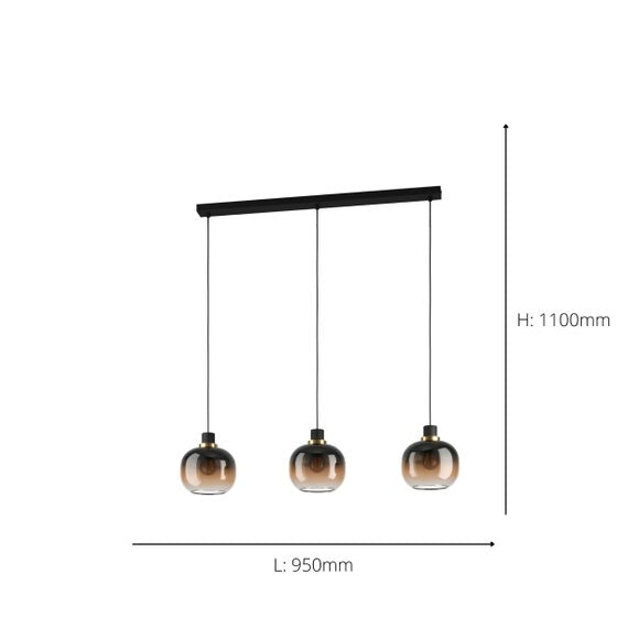EGLO Oilella 3 Light Diner Ceiling Light, product image 8