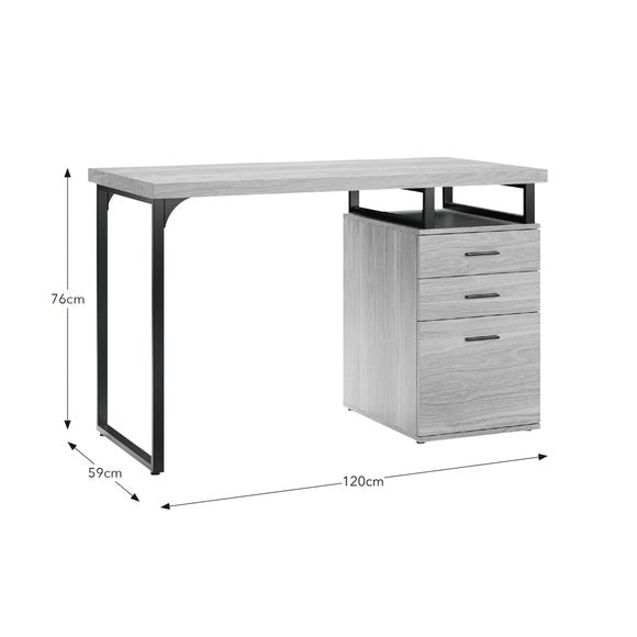 Edison Storage Desk Oak Effect