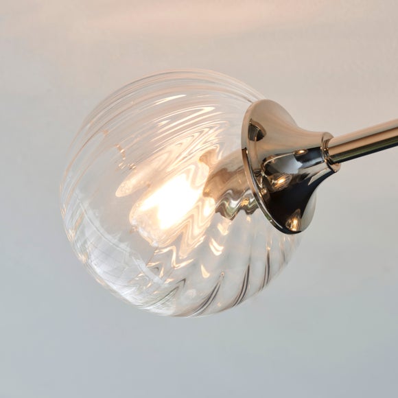 Vogue Asher Art Deco 6 Light Semi Flush Ceiling Light