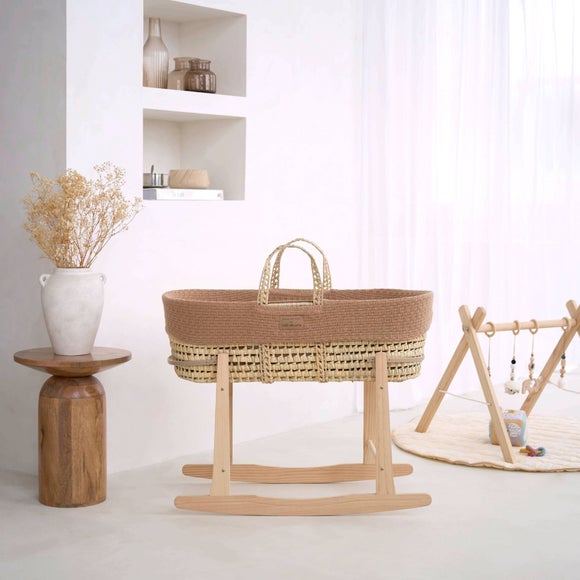 Clair De Lune Organic Moses Basket with Rocking Stand, product image 1