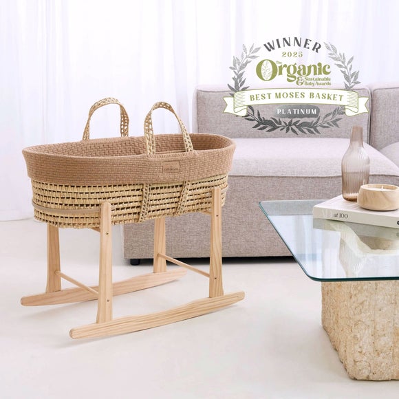 Clair De Lune Organic Moses Basket with Rocking Stand, product image 6