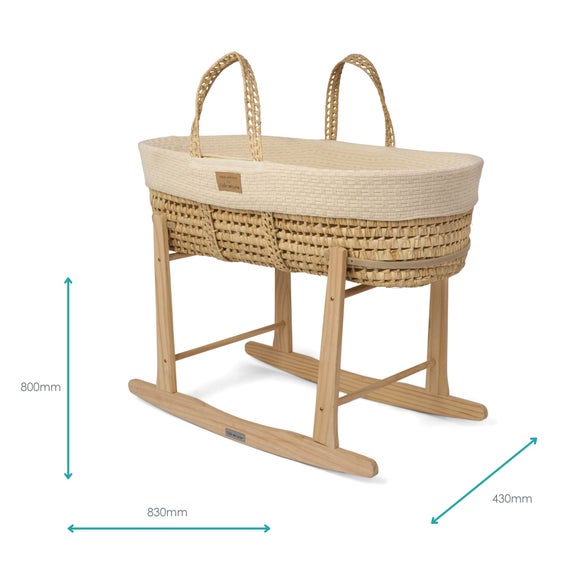 Clair De Lune Organic Moses Basket with Rocking Stand, product image 14
