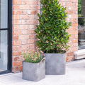 Set of 2 Outdoor Galvanised Rope Handle Square Planters