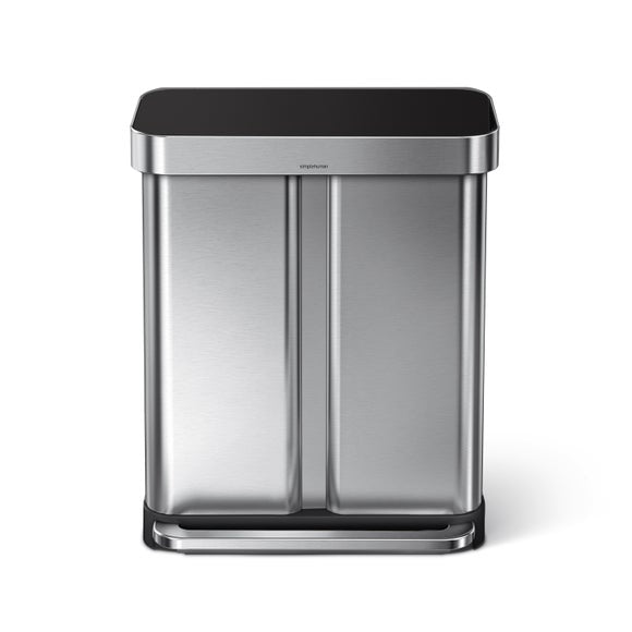 Simplehuman 58L Dual Compartment Rectangular Bin