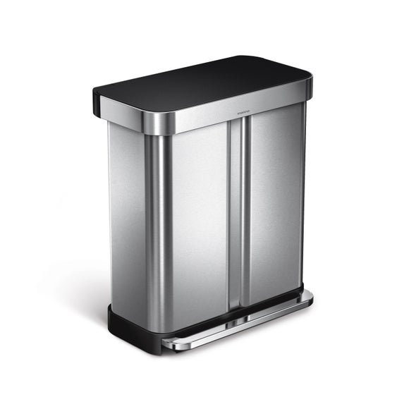 Simplehuman 58L Dual Compartment Rectangular Bin