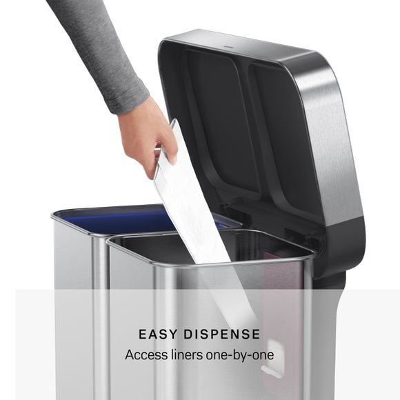 Simplehuman 58L Dual Compartment Rectangular Bin
