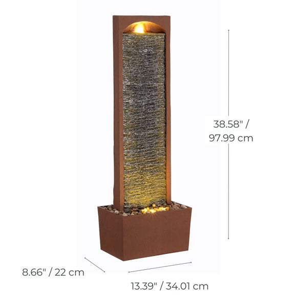 Teamson Textured Red Rock Waterfall Water Feature
