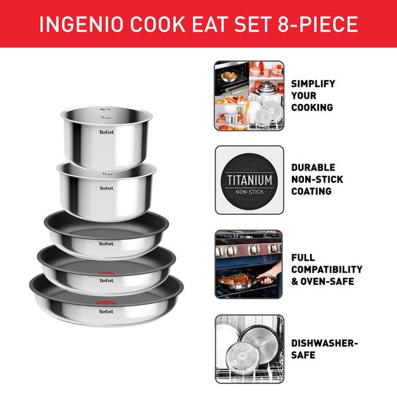 Tefal Ingenio Cook Eat 8 Piece Pan Set