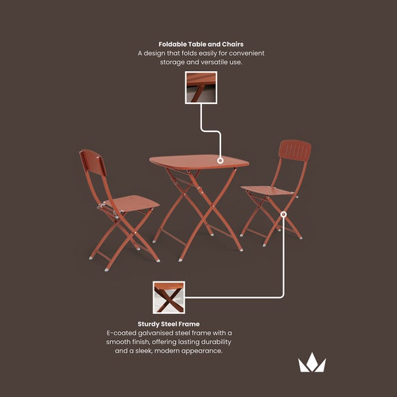 Venice Square 2 Seater Bistro Set, product image 4