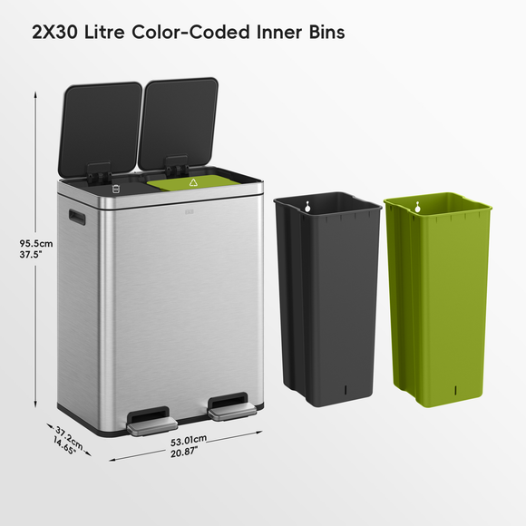 EKO Edison 3030L Recycling Bin, product image 3