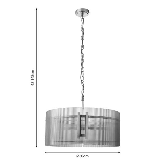 Veneto Ribbed 5 Light Adjustable Pendant Light, product image 6