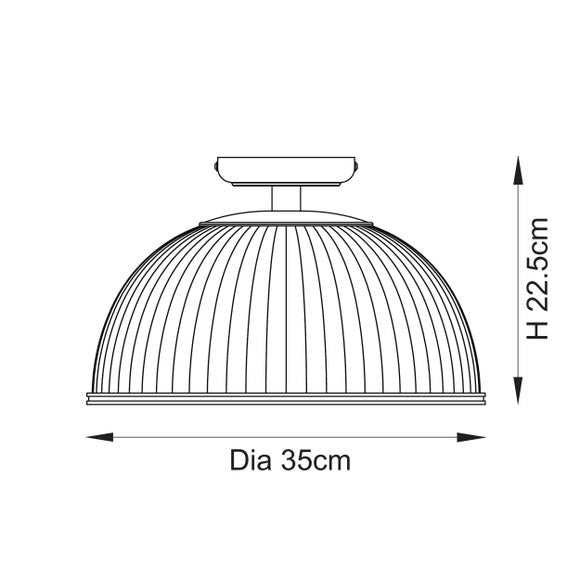 Vogue Somerly Ribbed Flush Ceiling Light