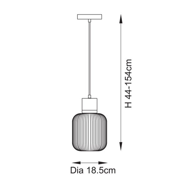 Vogue Tamara Ribbed Adjustable Pendant Light, product image 13