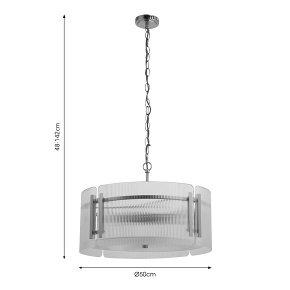Veneto Ribbed 5 Light Adjustable Pendant Light, product image 13
