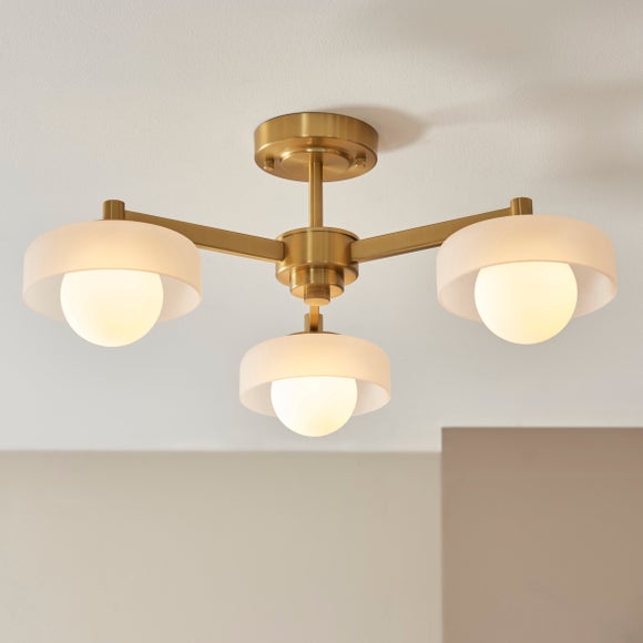 Vogue Hallie 3 Light Semi Flush Ceiling Light