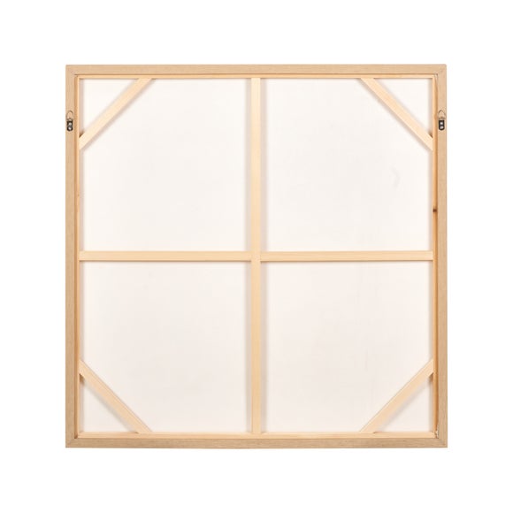 White & Natural Floral Square Framed Canvas