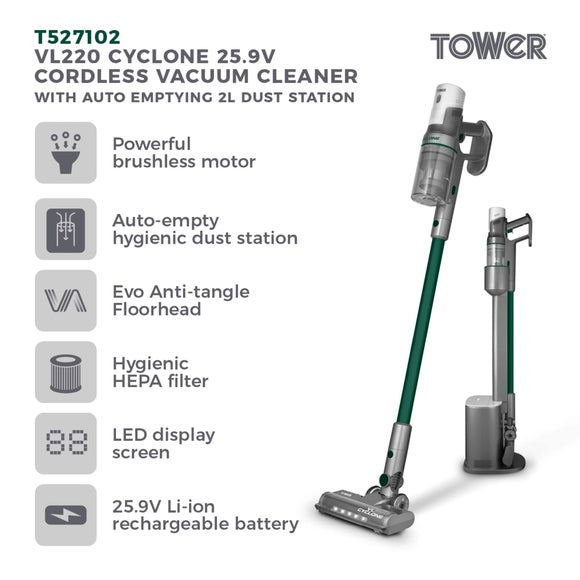 Tower VL220 Cyclone Dust Station Vacuum Cleaner